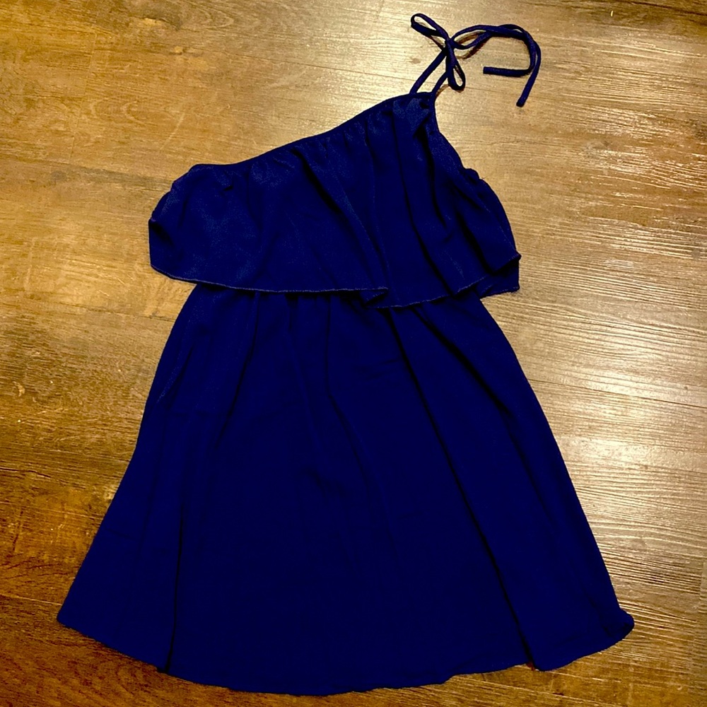 One shoulder, ruffle dress